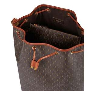 Saint Laurent Le Monogramme Coated Canvas Leather Brown Oversized Bucket